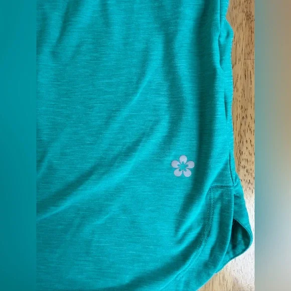 Tuff Athletics Women’s Teal Short Sleeve Athletic Top XL Keyhole Back - Picture 3 of 6